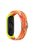 For Xiaomi Mi Band 5 / Band 6 / Band 7 Stretchy Nylon Solo Loop Band Adjustable Braided Sport Elastics Strap - Colorful Orange