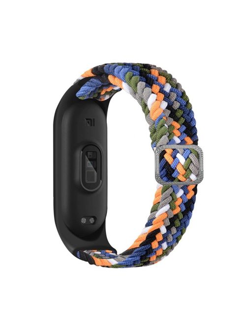 For Xiaomi Mi Band 5 / Band 6 / Band 7 Stretchy Nylon Solo Loop Band Adjustable Braided Sport Elastics Strap - Denim