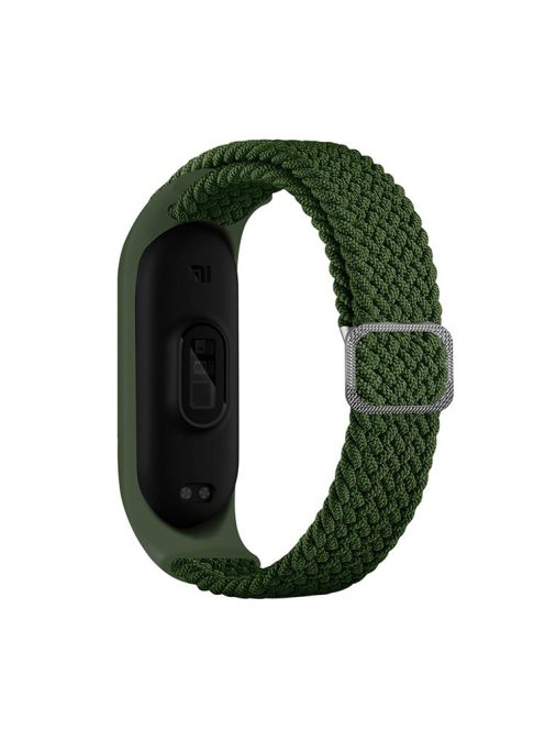 For Xiaomi Mi Band 5 / Band 6 / Band 7 Stretchy Nylon Solo Loop Band Adjustable Braided Sport Elastics Strap - Green