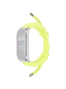   For Xiaomi Mi Band 5/6 Nylon Braided Rope Watch Strap Adjustable Replacement Wrist Band - Yellow