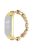 For Xiaomi Mi Band 5/6 Punk Stainless Steel Watch Band with Thread Design Replacement Watch Strap - Gold