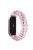 For Xiaomi Mi Band 5/Mi Band 6 Crystal + Alloy Bracelet Smart Watch Strap Replacement Wrist Band - Pink