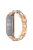 For Xiaomi Mi Band 5/Mi Band 6 Stainless Steel Chain Splicing Watchband Watch Strap -  Rose Gold/White