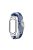 For Xiaomi Mi Band 7 / 7 NFC Elastic Watch Band 3 in 1 Nylon Braided Wrist Strap with PC Watch Case  /  Tempered Glass Screen Protector - Blue White / Transparent