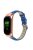 For Xiaomi Mi Band 7 Bamboo Grain Top Layer Cowhide Leather Buckle Design Watch Band with Rose Gold Watch Cover - Blue