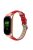 For Xiaomi Mi Band 7 Bamboo Grain Top Layer Cowhide Leather Buckle Design Watch Band with Rose Gold Watch Cover - Red