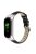 For Xiaomi Mi Band 7 Buckle Design Top Layer Cowhide Leather Bamboo Grain Adjustable Watch Band with Silver Protective Cover - Black