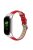 For Xiaomi Mi Band 7 Buckle Design Top Layer Cowhide Leather Bamboo Grain Adjustable Watch Band with Silver Protective Cover - Red