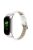 For Xiaomi Mi Band 7 Buckle Design Top Layer Cowhide Leather Bamboo Grain Adjustable Watch Band with Silver Protective Cover - White