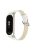 For Xiaomi Mi Band 7 Genuine Cowhide Leather Watch Band Adjustable Wrist Strap with Silver Watch Case - White