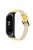 For Xiaomi Mi Band 7 Genuine Cowhide Leather Watch Strap Replacement Watchband with Black Watch Case - Yellow