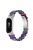 For Xiaomi Mi Band 7 Oval Resin Watchband Stainless Steel Buckle Strap Replacement - Purple/Green Flower