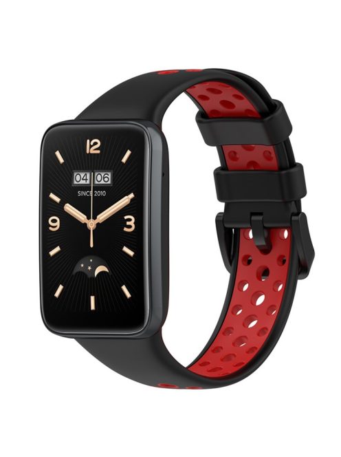 For Xiaomi Mi Band 7 Pro Dual Color Watch Strap Adjustable Silicone Watchband Replacement - Black / Red