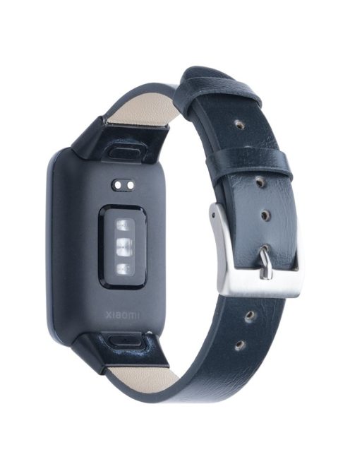 For Xiaomi Mi Band 7 Pro Genuine Cow Leather Watch Strap Adjustable Wristband - Midnight Blue