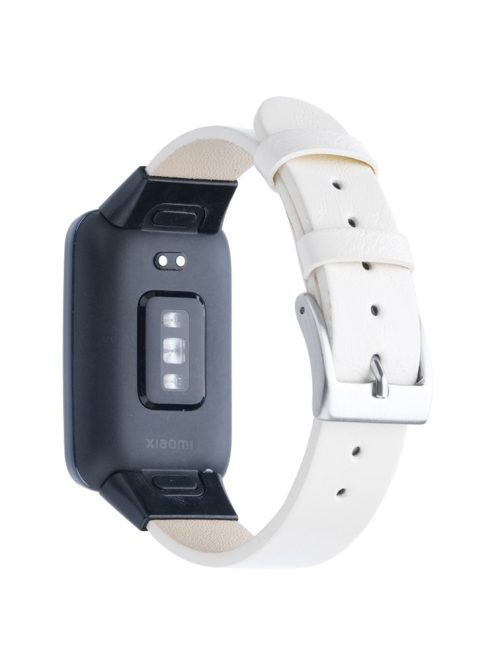 For Xiaomi Mi Band 7 Pro Genuine Cow Leather Watch Strap Adjustable Wristband - White