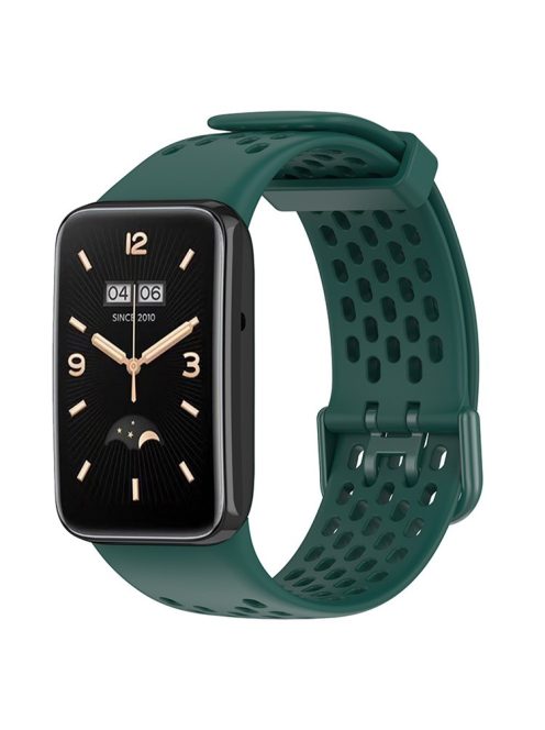 For Xiaomi Mi Band 7 Pro Soft Silicone Watch Strap Wear-resistant Breathable Replacement Band - Midnight Green