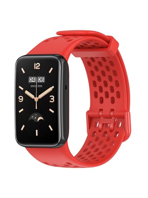 For Xiaomi Mi Band 7 Pro Soft Silicone Watch Strap Wear-resistant Breathable Replacement Band - Red