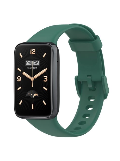 For Xiaomi Mi Band 7 Pro Solid Color TPU Watch Band Pin Buckle Adjustable Wrist Strap - Dark Green