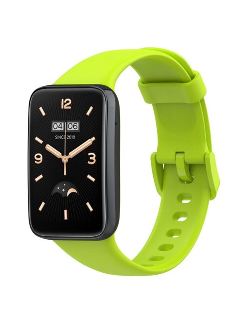 For Xiaomi Mi Band 7 Pro Solid Color TPU Watch Band Pin Buckle Adjustable Wrist Strap - Yellowgreen