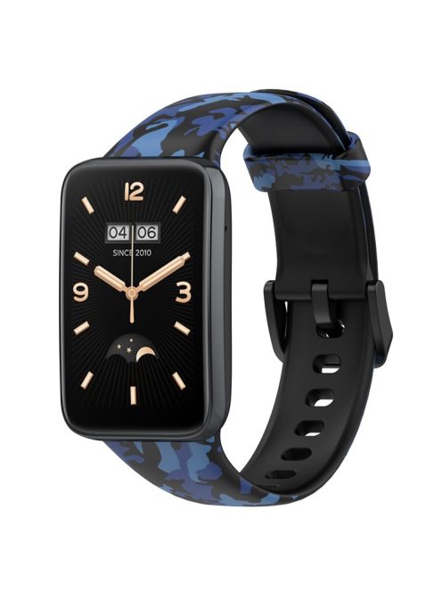 For Xiaomi Mi Band 7 Pro Sport Band Soft Silicone Pattern Printing Replacement Wristband, Standard Size - Camouflage Blue