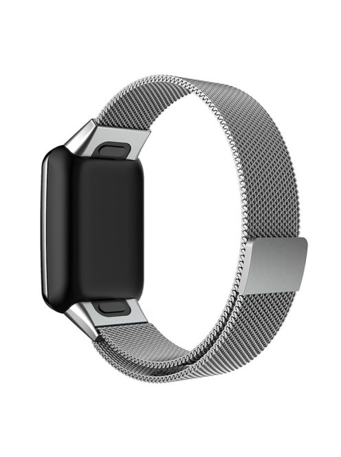 For Xiaomi Mi Band 7 Pro Stainless Steel Mesh Watch Band Strap Milanese Magnetic Wrist Strap - Silver