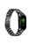 For Xiaomi Mi Band 7 Stainless Steel Three-bead Wrist Strap Replacement Watch Band with Foldable Buckle - Black