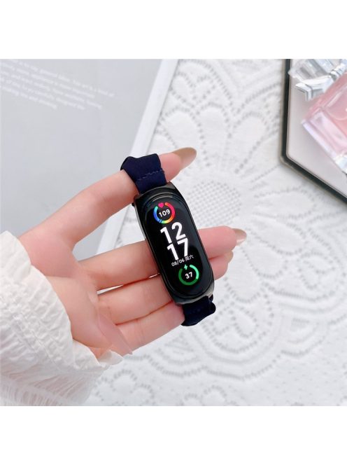 For Xiaomi Mi Band 7 Stylish Elastic Cloth Strap Smart Watch Replacement Wrist Band - Dark Blue