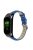 For Xiaomi Mi Band 7 Top Layer Cowhide Leather Bamboo Grain Watch Band with Anti-fall Black Watch Cover - Blue