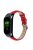 For Xiaomi Mi Band 7 Top Layer Cowhide Leather Bamboo Grain Watch Band with Anti-fall Black Watch Cover - Red