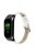 For Xiaomi Mi Band 7 Top Layer Cowhide Leather Bamboo Grain Watch Band with Anti-fall Black Watch Cover - White