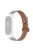 For Xiaomi Mi Band 7 Top Layer Cowhide Replacement Strap Adjustable Wrist Band with Double Rivet, Rose Gold Watch Case - Grey