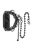 For Xiaomi Mi Band 7 Two Rows Stylish Bracelet Stainless Steel Smart Watch Band Replacement Wrist Strap - Black