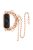 For Xiaomi Mi Band 7 Two Rows Stylish Bracelet Stainless Steel Smart Watch Band Replacement Wrist Strap - Rose Gold