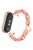 For Xiaomi Mi Band 9  /  Smart Band 8 Watch Band Fashion Hollow Out Zinc Alloy + Leather Chain Strap - Peach Red