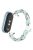 For Xiaomi Mi Band 9  /  Smart Band 8 Watch Band Fashion Hollow Out Zinc Alloy + Leather Chain Strap - Sky Blue