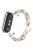 For Xiaomi Mi Band 9  /  Smart Band 8 Watch Band Fashion Hollow Out Zinc Alloy + Leather Chain Strap - Starlight