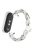 For Xiaomi Mi Band 9  /  Smart Band 8 Watch Band Fashion Hollow Out Zinc Alloy + Leather Chain Strap - White