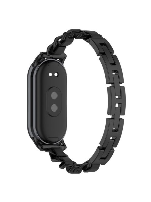 For Xiaomi Mi Band 9 / 9 NFC / Smart Band 8 / 8 NFC Stylish Watch Strap Zinc Alloy Bracelet Replacement Band - Black