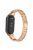 For Xiaomi Mi Band 9 / 9 NFC / Smart Band 8 / 8 NFC Watch Strap Rhinestone Decor 3-Bead Stainless Steel Band - Rose Gold