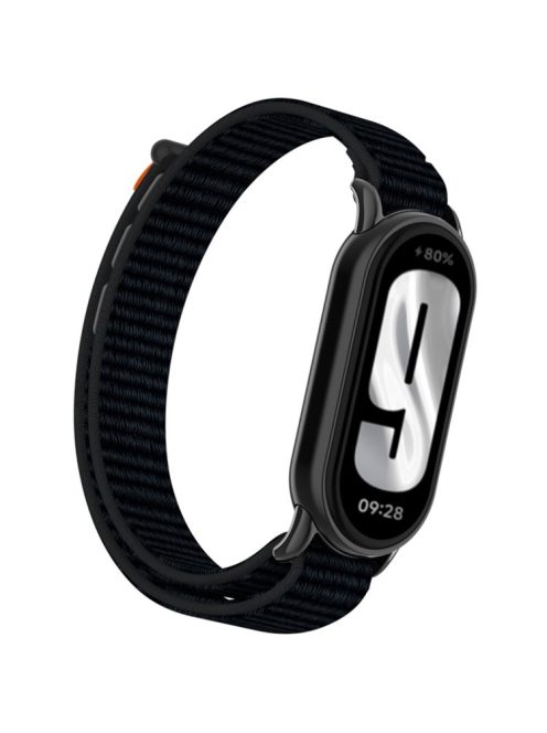 For Xiaomi Mi Band 9 / Smart Band 8 Watch Strap Nylon Loop Adjustable Wrist Band - Deep Black