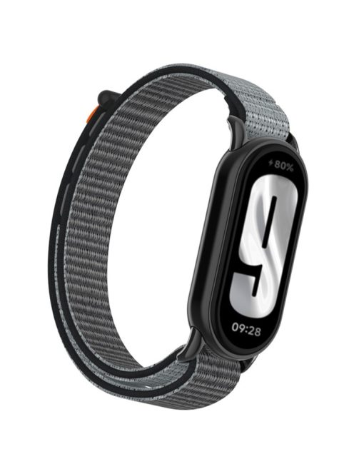 For Xiaomi Mi Band 9 / Smart Band 8 Watch Strap Nylon Loop Adjustable Wrist Band - Iron Grey