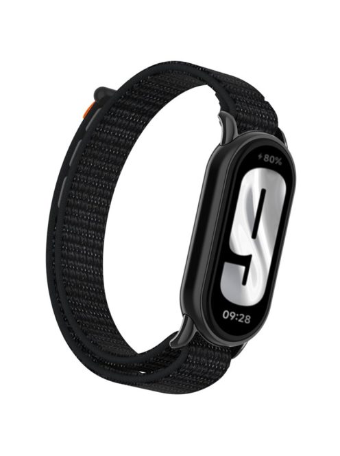 For Xiaomi Mi Band 9 / Smart Band 8 Watch Strap Nylon Loop Adjustable Wrist Band - Reflective Black