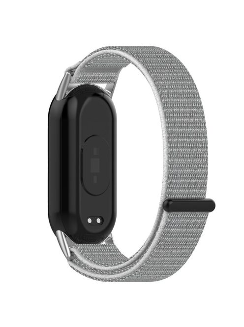 For Xiaomi Mi Band 9 NFC / 9 / Smart Band 8 NFC / 8 Nylon Wrist Strap Bracelet Band with Magic Tape - Grey