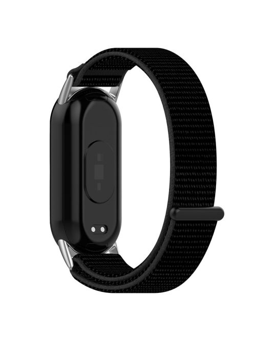 For Xiaomi Mi Band 9 NFC / 9 / Smart Band 8 NFC / 8 Nylon Wrist Strap Bracelet Band with Magic Tape - Pure Black