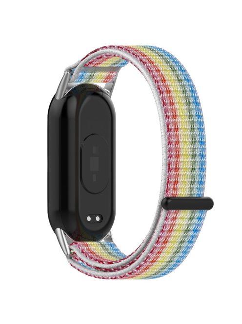 For Xiaomi Mi Band 9 NFC / 9 / Smart Band 8 NFC / 8 Nylon Wrist Strap Bracelet Band with Magic Tape - Rainbow