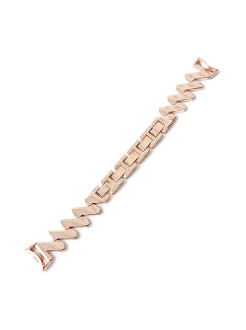 For Xiaomi Mi Band 9 NFC / Mi Band 9 / Smart Band 8 NFC / Smart Band 8 / Band 7 / 6 / 5 Watch Strap Zinc Alloy Wave Design Wristband - Rose Gold