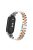 For Xiaomi Mi Band 9 NFC / Mi Band 9 / Smart Band 8 NFC / Smart Band 8 3 Beads Smart Watch Metal Band Replacement Wrist Strap - Silver+Rose Gold