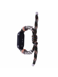   For Xiaomi Mi Band 9 NFC / Mi Band 9 / Smart Band 8 NFC / Smart Band 8 Beads Braided Watch Strap Adjustable Wrist Band Bracelet - Forest Camo