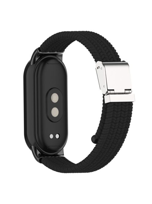 For Xiaomi Mi Band 9 NFC / Mi Band 9 / Smart Band 8 NFC / Smart Band 8 Braided Nylon Watch Band Adjustable Buckle Elastic Strap - Black