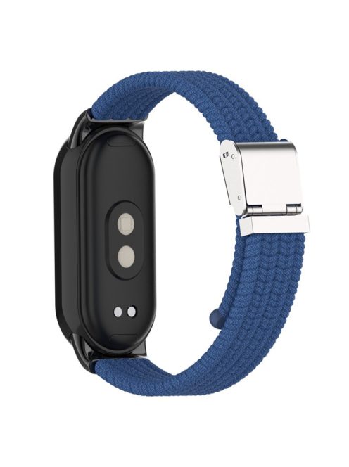 For Xiaomi Mi Band 9 NFC / Mi Band 9 / Smart Band 8 NFC / Smart Band 8 Braided Nylon Watch Band Adjustable Buckle Elastic Strap - Dark Blue